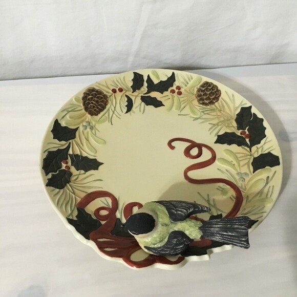 Lenox Winter Greetings Catherine McClung Chickadee Figurine Plate 8.5" - Picture 5 of 7